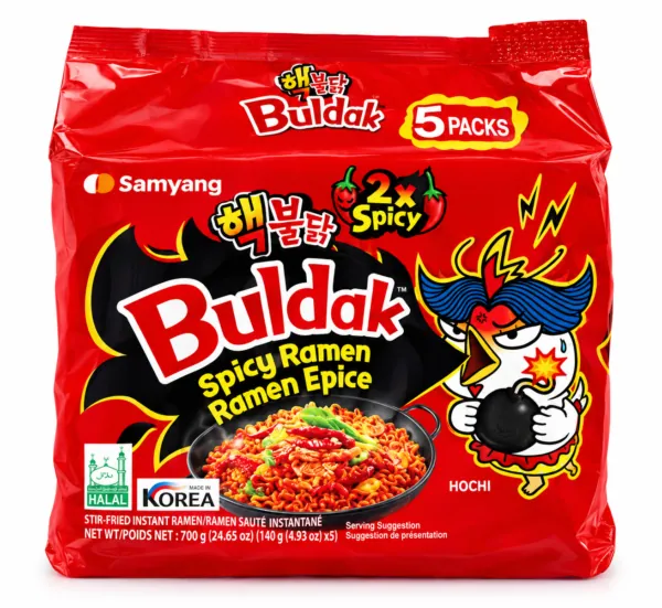 Samyang Buldak 2X Spicy Hot Chicken Flavor Ramen - 700g Family Pack (5 Pkts)