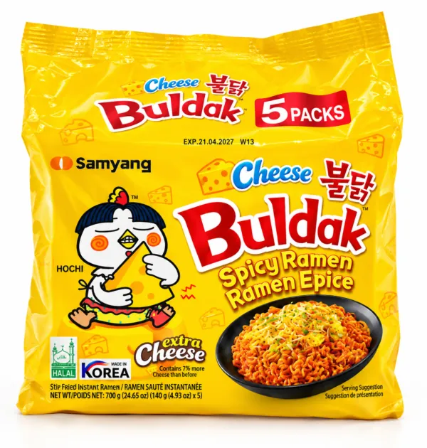 Samyang Buldak Cheese Hot Chicken Flavor Ramen - 700g Family Pack (5 Pkts)