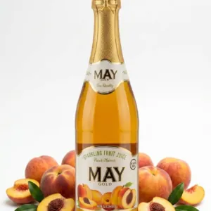 May Gold Sparkling Non-Alcoholic Fruit Juice – Peach Flavour (750ml)