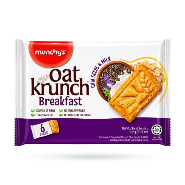 Munchy's Oat Krunch Breakfast Biscuit Chia Seeds & Milk - 192g