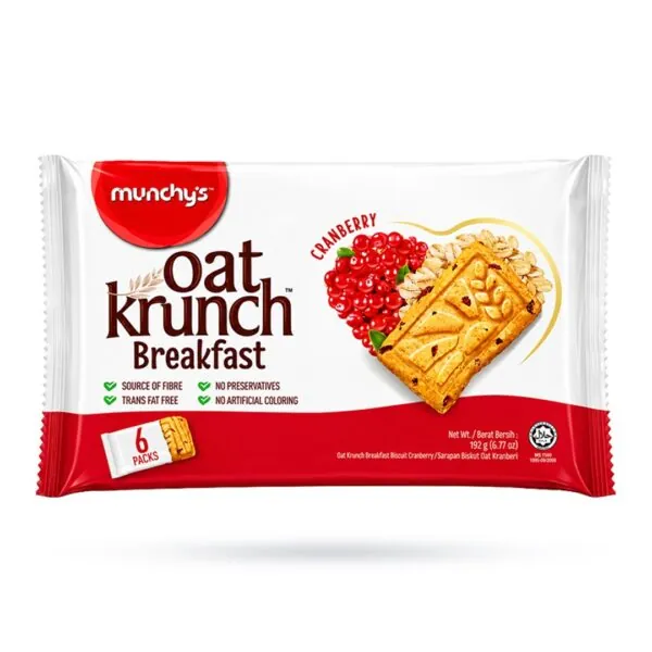 Munchy's Oat Krunch Breakfast Biscuit Cranberry - 192g