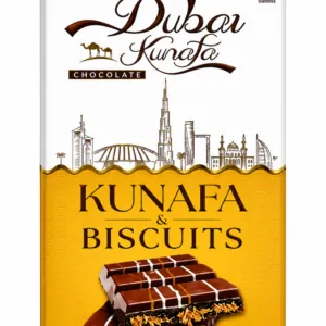Besto Dubai Kunafa & Biscuits Premium Chocolate Bar – 100g