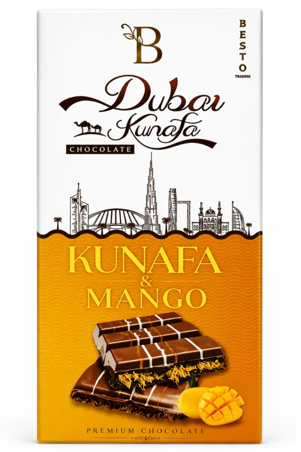 Besto Dubai Kunafa Chocolate Mango 100G