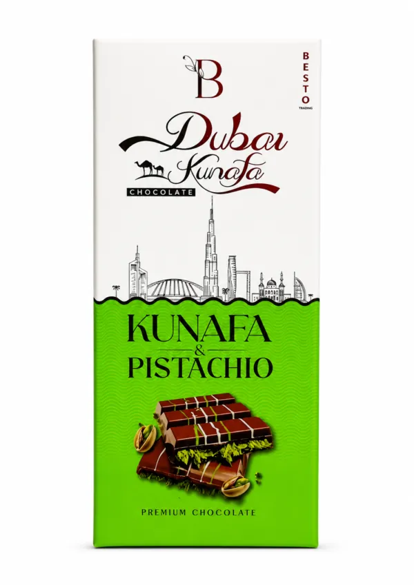 Besto Dubai Kunafa & Pistachio Premium Chocolate Bar 100g