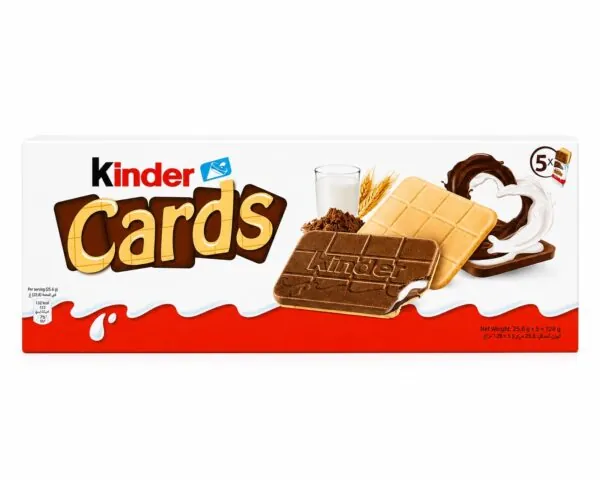 Kinder Cards Milk & Cocoa Wafer Biscuits with Milk Filling