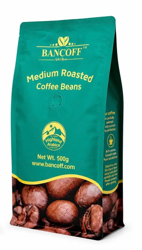 BANCOFF Medium Roasted Coffee Beans – Highland Arabica (500g)