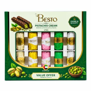 Besto Pistachio Cream Wafer Chocolate Sticks – 270g